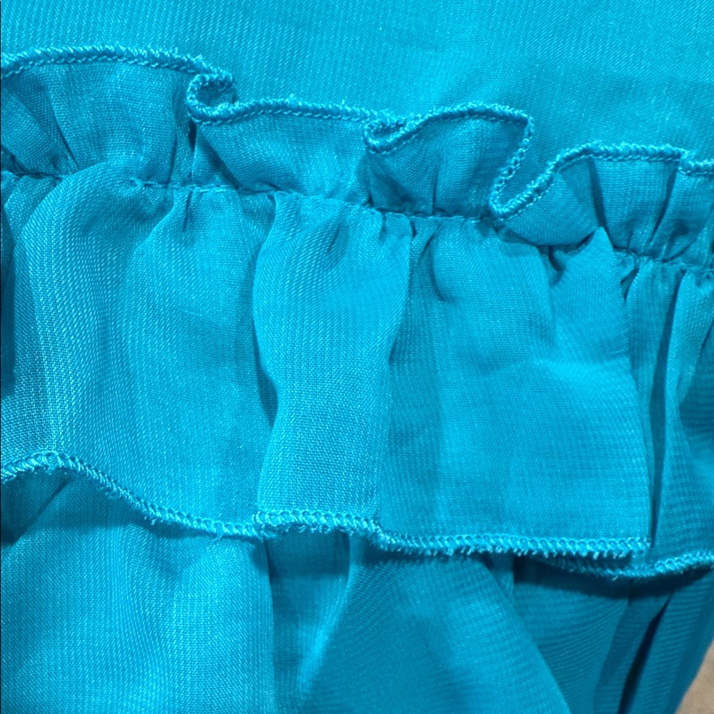 Teal Ruffled Women's Skirt - Picture 3 of 6